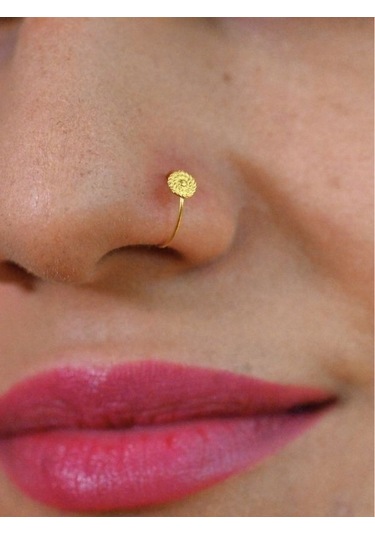 Gold Yuvarlak Burgu Detay 925 Ayar Hızma-hızma36 Altın