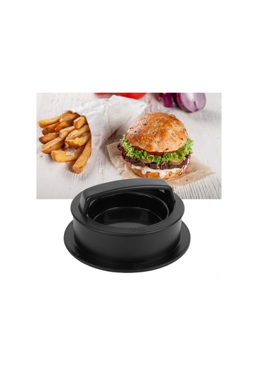 Yaozixa Üçlü Fonksiyonlu Ev Fırıncı Hamburger Formu - Hamur Kalıbı, Anti-yapışkan Abs Malzeme, Profesyonel Görünüm, Easy Clean Siyah