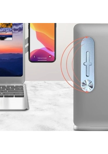 Dashanshop Hafif Taşınabilir Manyetik Telefon Tutucu, 10-13 İnç Gümüş Beyaz Gümüş Beyaz