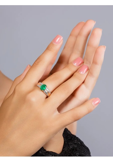 Lamponi Büyük Taşlı 925 Ayar Gümüş Agat Altın Kaplama Yüzük 49193063 Altın