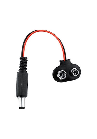 10 Adet 9v Pil Barrel Dönüştürücü Güç Kablo Jaklı Pil Başlığı - T Type