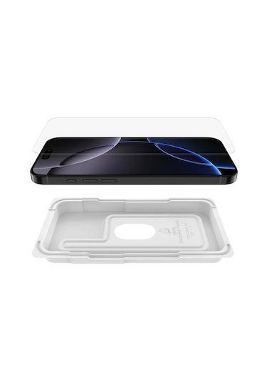 Belkin Ova160hq Screenforce Temperedglass İphone 16 Pro Max Uyumlu Kolay Hizalama Tepsili Antimikrobiyal Ekran Koruyucu