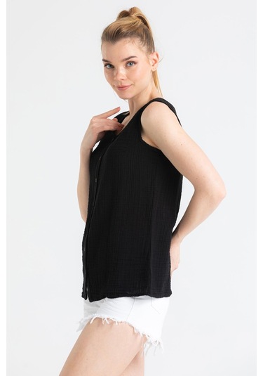 Kolsuz Müslin Melis Bluz Siyah Syh-siyah Siyah
