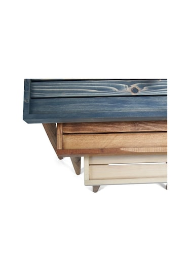 Doğal Ağaç Masif Kütük Lata 3’Lü Zigon Sehpa (549603618)