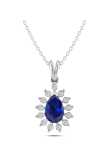 0.40 Karat Pırlantalı Safir Kolye N11.21