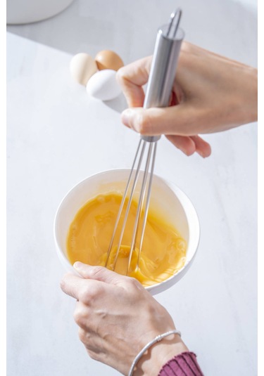 Evero Top Uçlu Çelik Çırpıcı - 25 Cm Silver