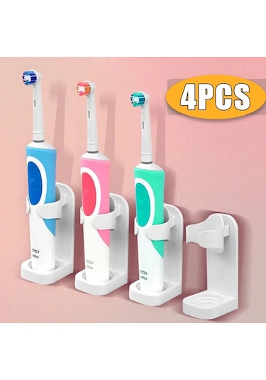 Liangmei Traceless Diş Fırçası Tutucu Banyo Duvara Monte 2 Adet Beyaz Gri