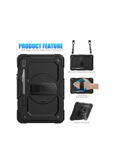 Samsung Galaxy Tab S9 Fe Plus / S9 Plus 12.4inç Uyumlu Kılıf Defender Askılı Pars Case Fuji X610 X810