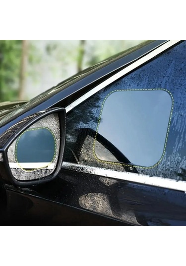 Buffer 4 Parça Yan Aynalar Ve Yan Camlar İçin Araç Ayna Yağmur Kaydırıcı Ve Cam Buğu Önleyici Film Seti