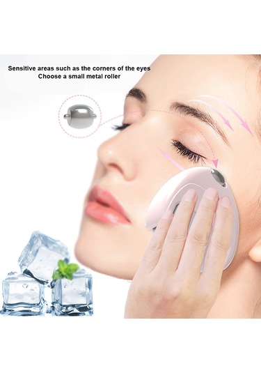 Vkemall İki Kafalı Gülümse İçe Rolleri - Göz Ve Yüz Masajı, Tırnaklanma Azaltma, Nemlendirme Bakım Aracı Pembe Açık Kırmızı