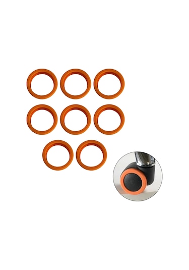 Homyl 8 Adet Bagaj Tekerlekleri Kapakları 2.09 '' Çap Turuncu Turuncu