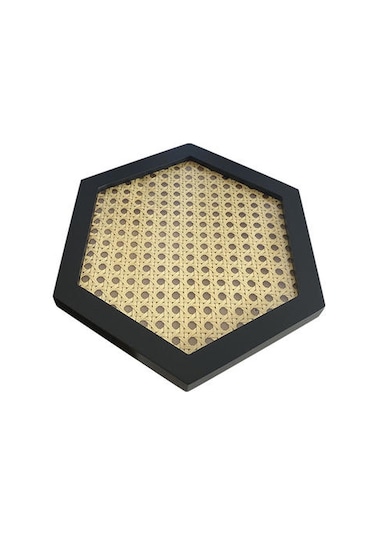 El Işi Ahşap Tahıl Rattan Tepsi Masaüstü Organizatör Dekor Aksesuarları Depolama Tepsisi Nordic Stil Ev Mutfak Depolama Tepsisi Depolama Tepsileri Altıgen Ahşap - Gri