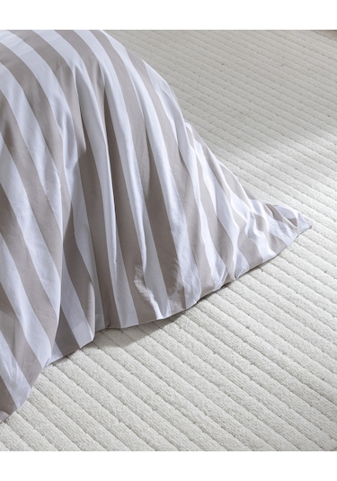 Madame Coco Avignon Çift Kişilik %100 Pamuk Ranforce Baskılı Nevresim Takımı - Bej Ekru