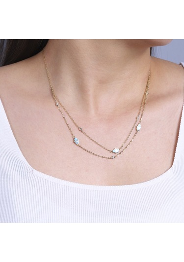 14 Ayar Sarı Altın Fatma Ana Eli Figürlü Kolye