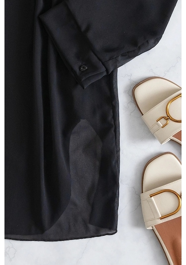 Angelsin Şifon Gömlek Plaj Elbisesi Pareo Kimono Kaftan 001