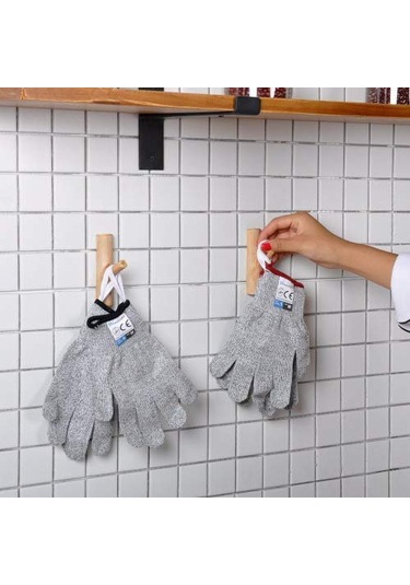 Yaleker Güvenilir Mutfak Yardımcısı: 5 Seviye Kesici Korumalı Eldivenler - Gıda Dereceli, Ev Ve Çalışma Ortamı İçin, Gri, M 22cm Gri