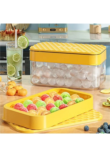 Jialan Pp Malzeme Buz Kalıbı Hızlı Kalıp Buz Küpü Tepsi Yaratıcı Sarı