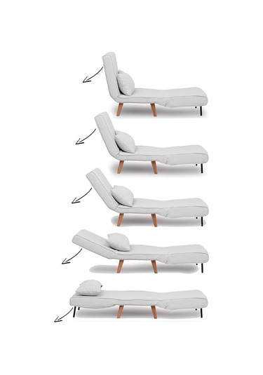 Folde 80 Tekli Yataklı Katlanır Koltuk Teddy Beyaz Beyaz