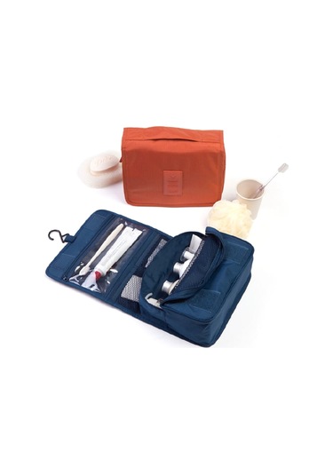 Mufunye Seyahat Tuvalet Çantası, Çok İşlevli Su Geçirmez, Katlanabilir Kanca, Gri