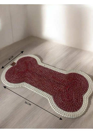 Kedi, Köpek Evcil Hayvan Mama Matı, Paspası - Bordo