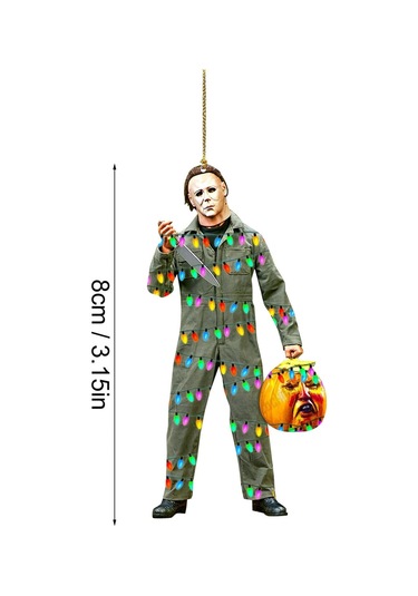 Dofolink Akrilik Noel Ağaç Örgüsü Araç Gerçekçi Ayna Asısı - 6 Adet 1 ,2 ,3 ,4 ,7 ,8 Noel Dekorasyonu Hediyelik Etiket