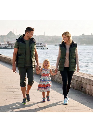 Sara Comfort Plus Hibrit Yelek Gri - Yeşil