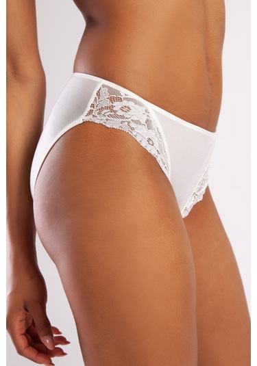 Golshan Goldy Mini Slip, Kadın Dantelli Ekru Külot Çok Renkli