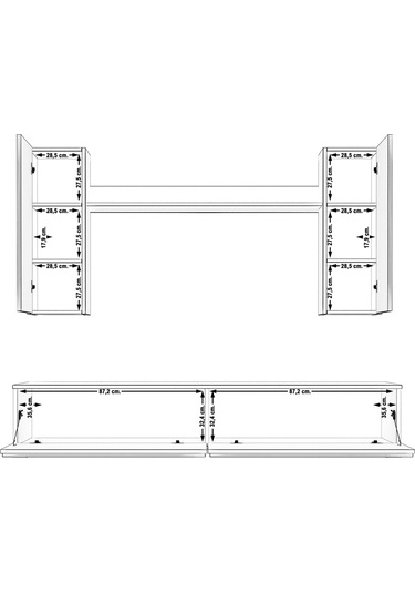 Decoraktiv Eko 7 Mdf Std Tv Ünitesi Tv Sehpası Beyaz - Antrasit