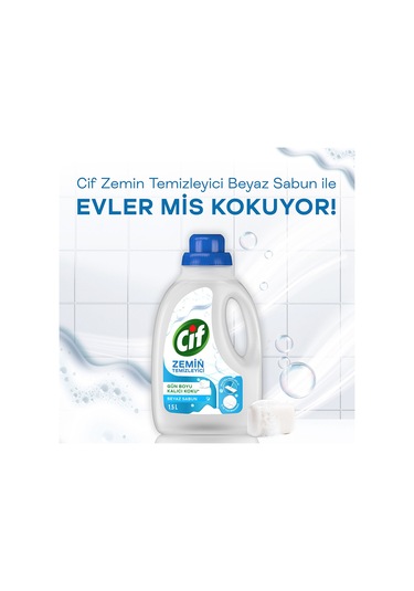 Cif Zemin Temizleyici Beyaz Sabun + Limon Çiçeği + Lotus + Sakura 4 x 1500 ML