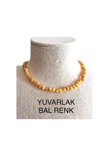 İpek Kehribar Sertifikalı Baltık Kehribar Kolye Kız Erkek Bebek Kolyesi Diş Süt Bal Renk 0-3 Yaş