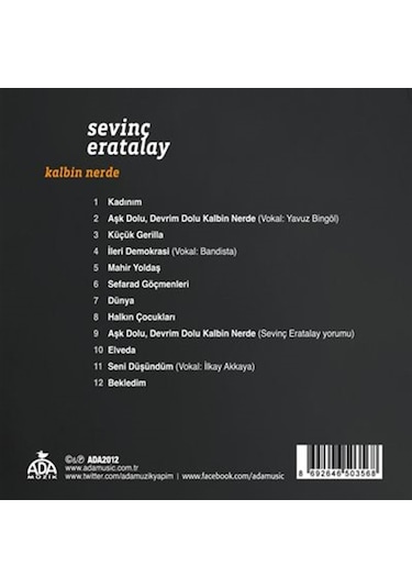 Sevinç Eratalay Kalbin Nerde CD
