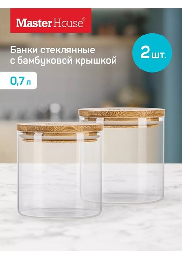 Master House Bambulu Kapaklı 0,7 Lt Cam Kavanozlar 196684466