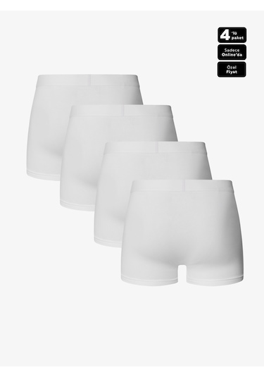 Erkek Boxer 4lü Paket Daily Comfort 9690 - Beyaz Beyaz