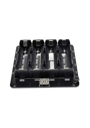 4'Lü Anahtarlı 18650 Lityum Pil Yuvası V8 Mikro Usb