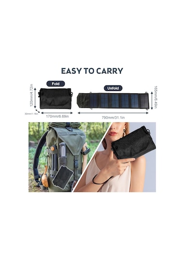 Hfambition Siyah 12w 5v Çift Usb Güneş Enerjisi Çevirici - Ip6 Su Geçirmez, Taşınabilir, 2 Kalkanlı, Polikristal Güneş Paneli