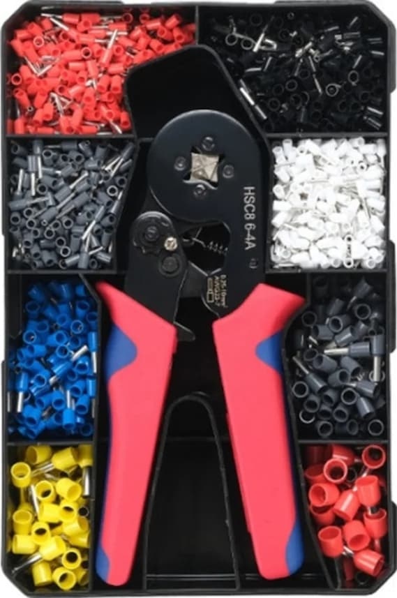 1800 Adet Çelik Vakuumlu Soğuk Presli Terminal Seti, Renkli Koruyucu Kapağı, Güçlü Presleme, Kabloları Organiz Et, Çalışma Verimliliğini Artır