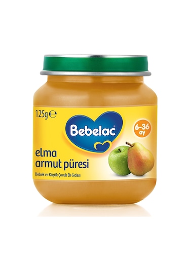 Bebelac Elma Armut Püreli 6-36 Ay Kavanoz Maması 125 G
