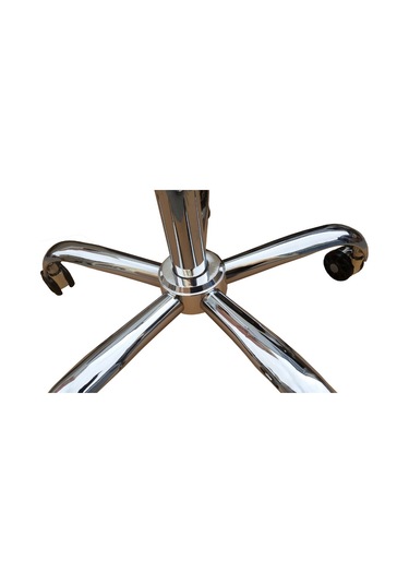 Kromaj Metal Yıldız Ayak Tekerlekli Amortisörlü Ofis Büro Çalışma