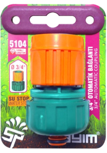 Otomatik Ara Bağlantı Eki 3/4'' Hortum Adaptörü Su Stop 1 Adet