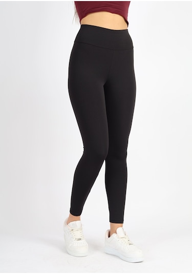 Soft&Basic Kadın Siyah Esnek Uzun Spor Ve Günlük Tayt Siyah