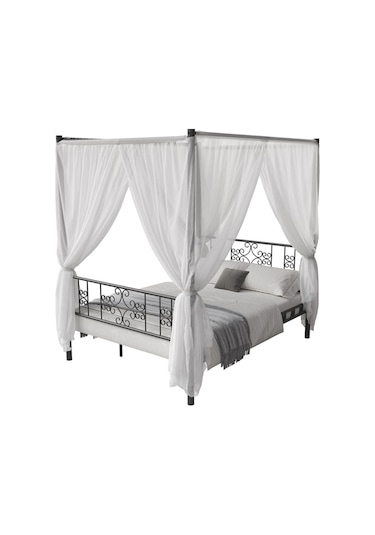 Argimo Stella Sultan Ferforje Siyah Metal Karyola 180x200 (Cibinliksiz)