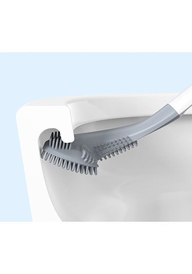 Silikon Yumuşak Kıllı Tuvalet Fırçası-beyaz