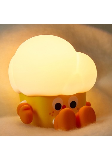 Cbtx Patlamış Mısır Şekli Silikon + Abs Dokunmatik Gece Lambası Başucu Lambası Yatak Odası Dekorasyon Led Işık