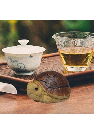 Homyl Mor Kil Çay Pet, Kaplumbağa Heykeli Heykelcik Minyatür Küçük