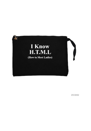 Zepplin Giyim Html Siyah Clutch Astarlı Cüzdan / El Çantası Siyah
