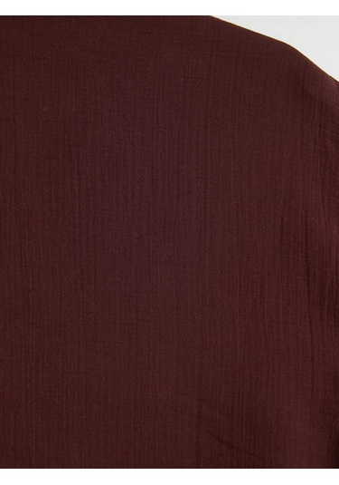 Lc Waikiki Bordo Regular Fit Resort Yaka Müslin Erkek Gömlek