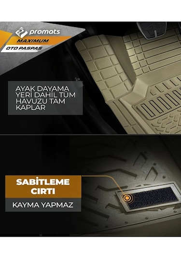 Dacia Duster 2017 Ve Sonrası 4d Oto Paspas Maximum Bej