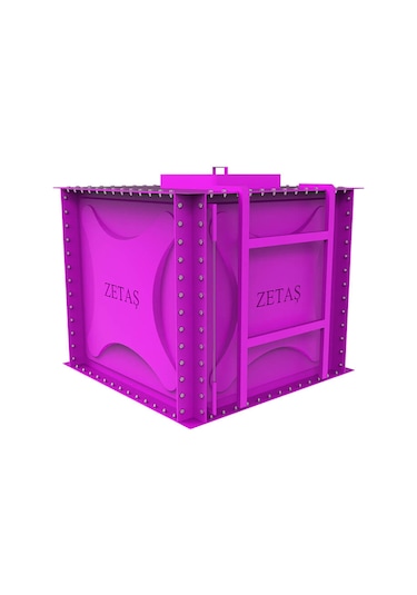 Zetaş Fırın Boyalı Modüler Su Deposu Mor 5000 L