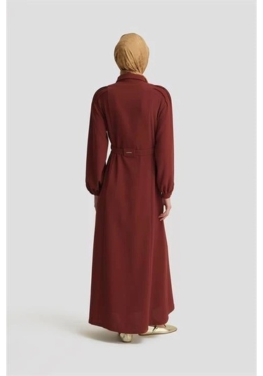 Armine Omzu Nervürlü Pardesü 25y8208 Koyu Kırmızı Koyu Kırmızı