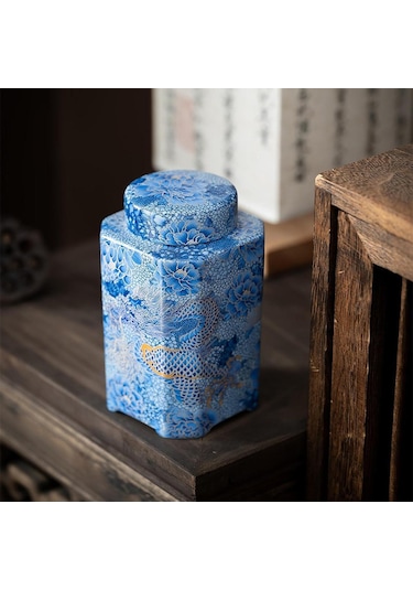 Homyl Seramik Çay Kutu Porselen Zarif Yemek Masası Ev Ofis Stil A